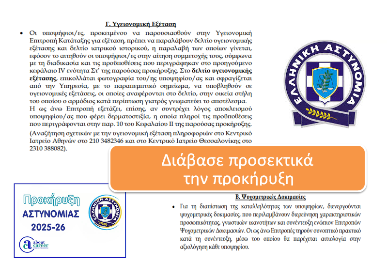 Ελληνική Αστυνομία - Προκήρυξη